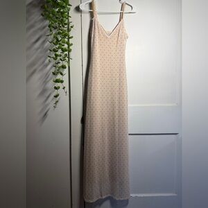 Pink Polka Dot Maxi Dress